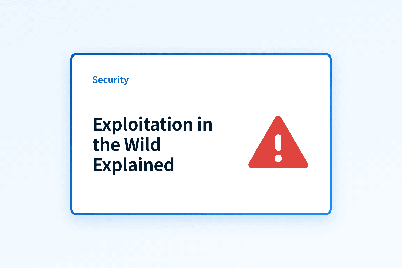 What is 'exploitation in the wild' and how do you respond?