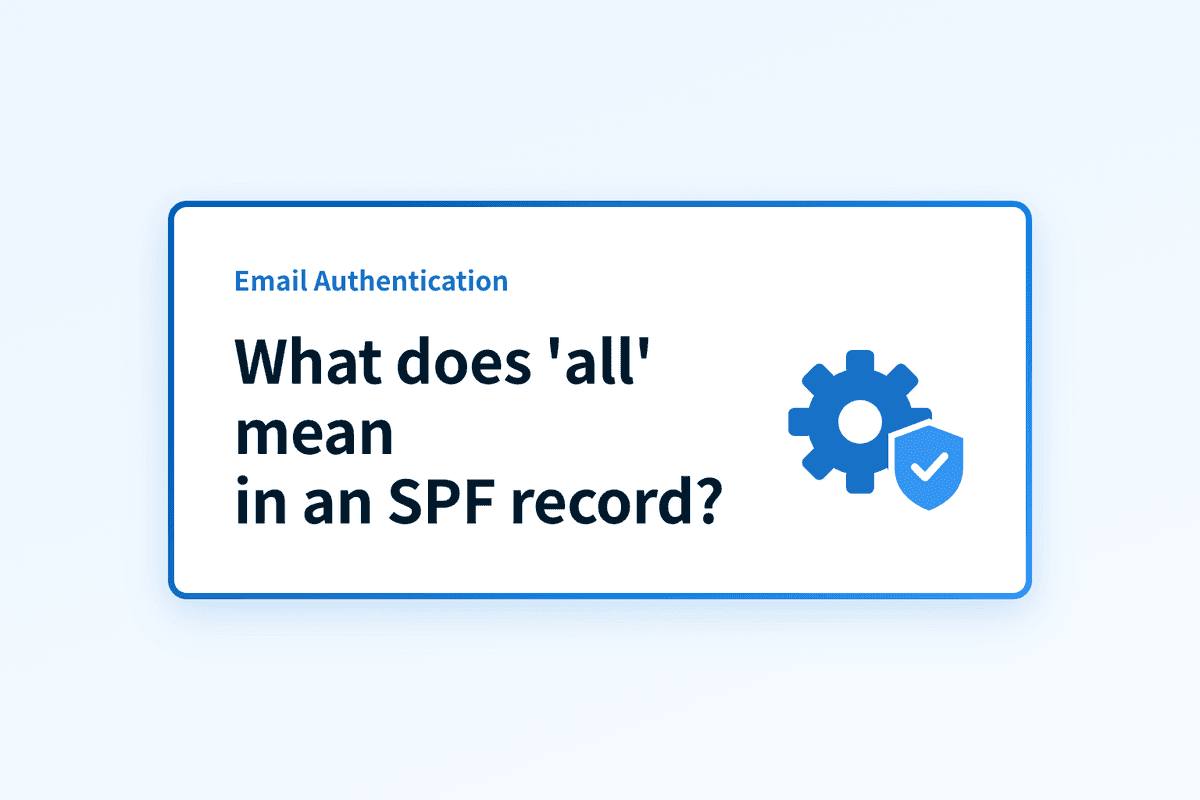 What does 'all' mean in an SPF record?
