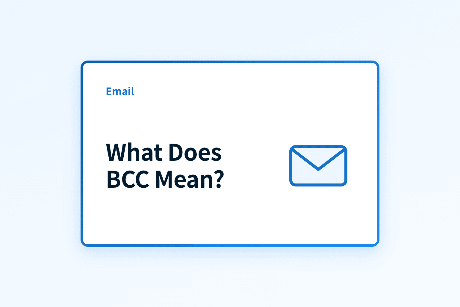 What does BCC mean in email?