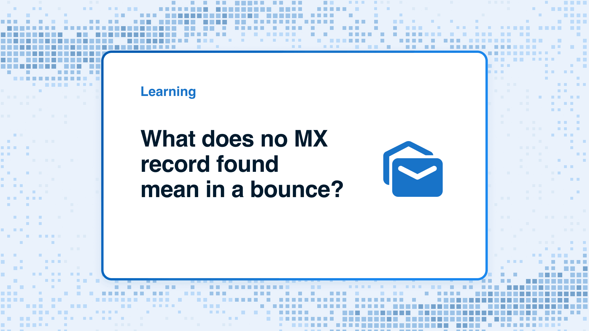 What does no MX record found mean in a bounce?