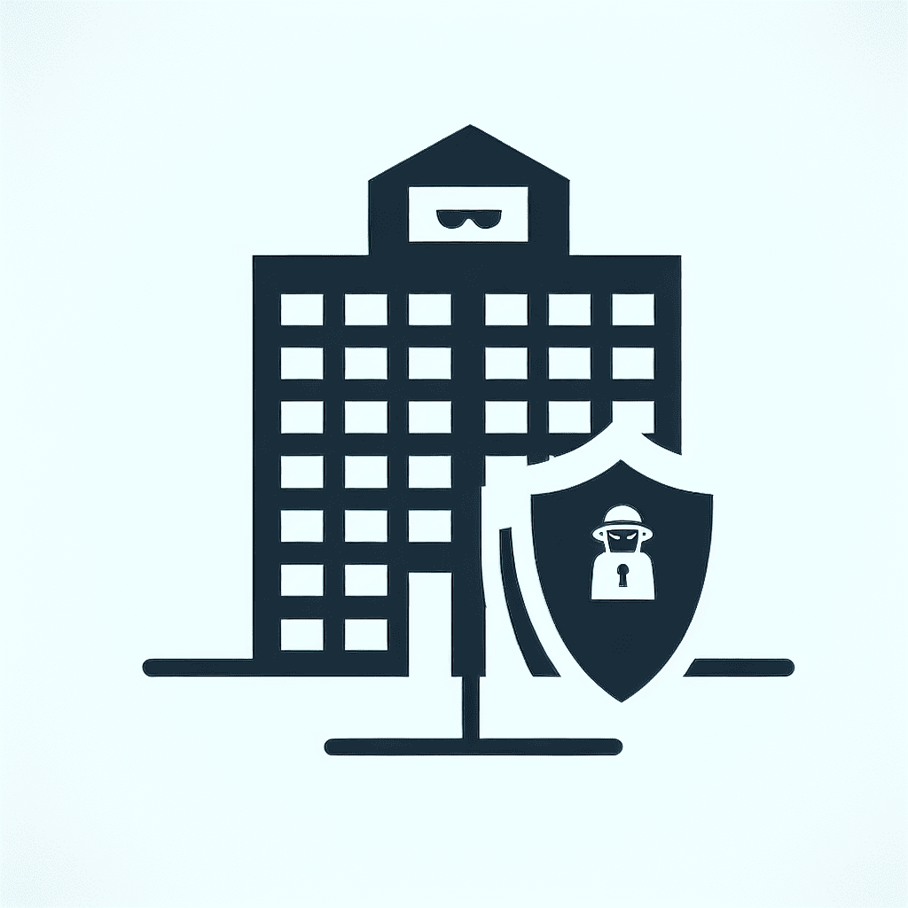 Abstract illustration: secure laptop and shield
