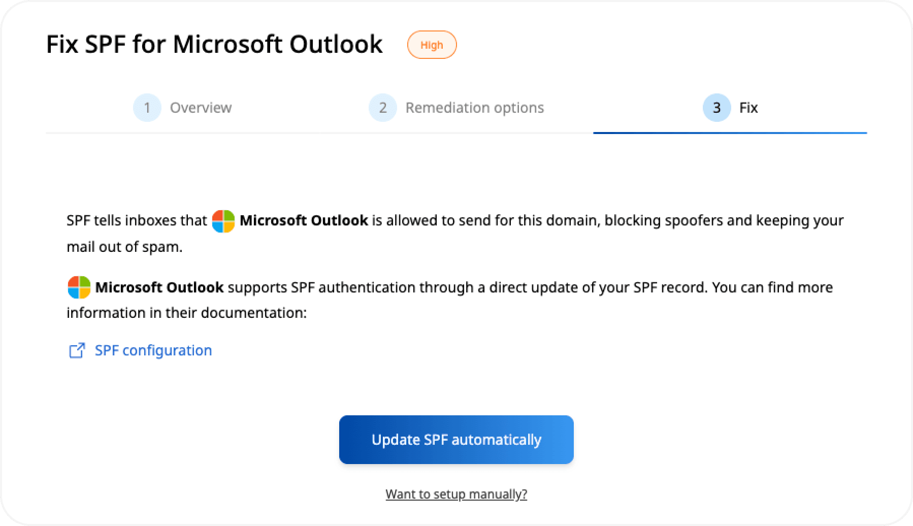 Generic Palisade product graphic illustrating DMARC agent reporting, not a specific SPF checker results screen