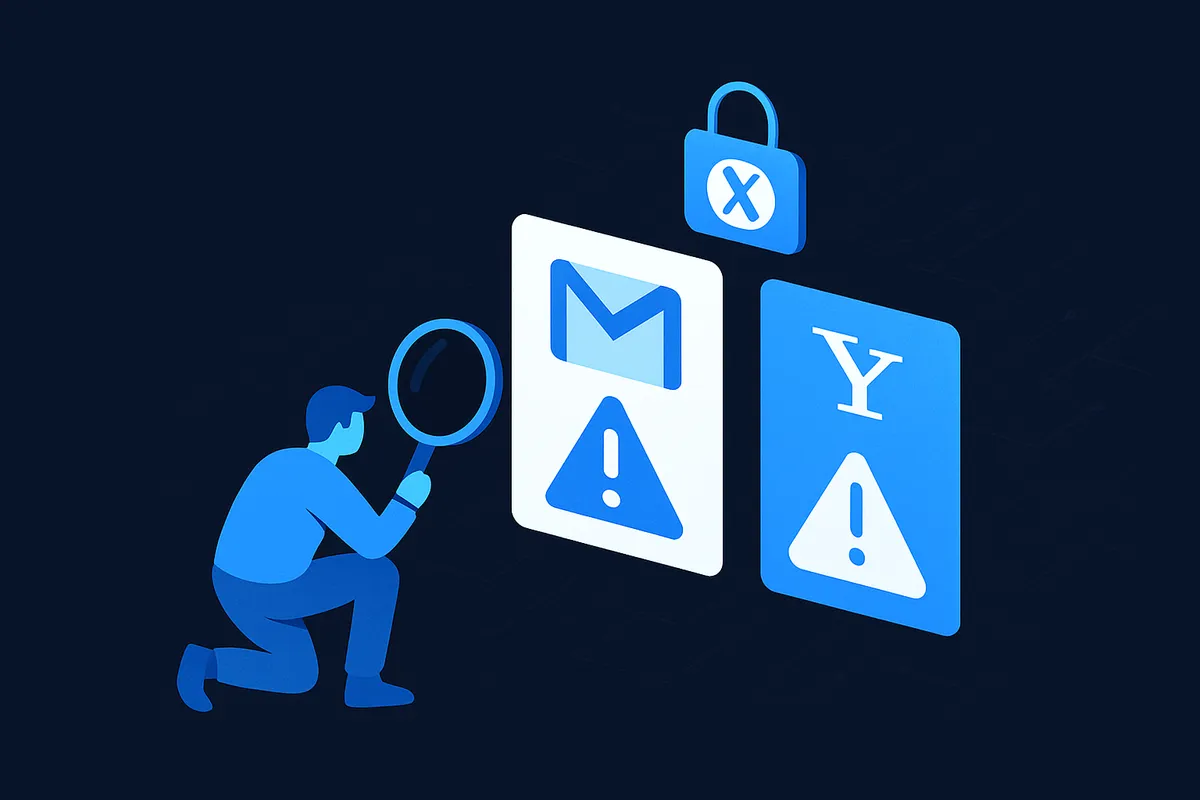 What are Gmail and Yahoo error codes and how can I fix them?